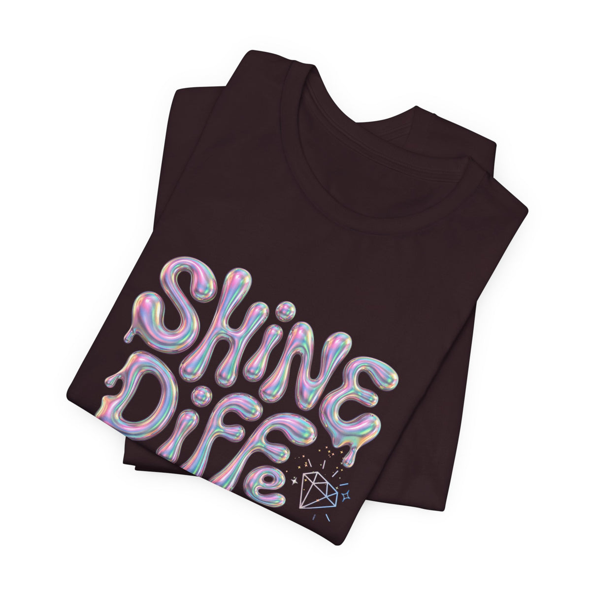 Shine Different Graphic Tee — Iridescent Positive Message T-Shirt