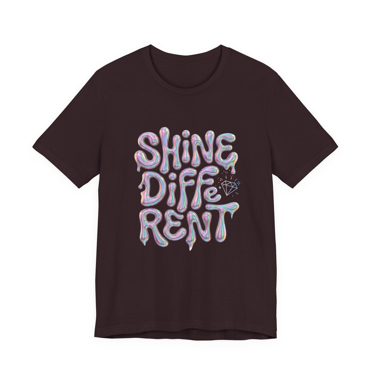 Shine Different Graphic Tee — Iridescent Positive Message T-Shirt