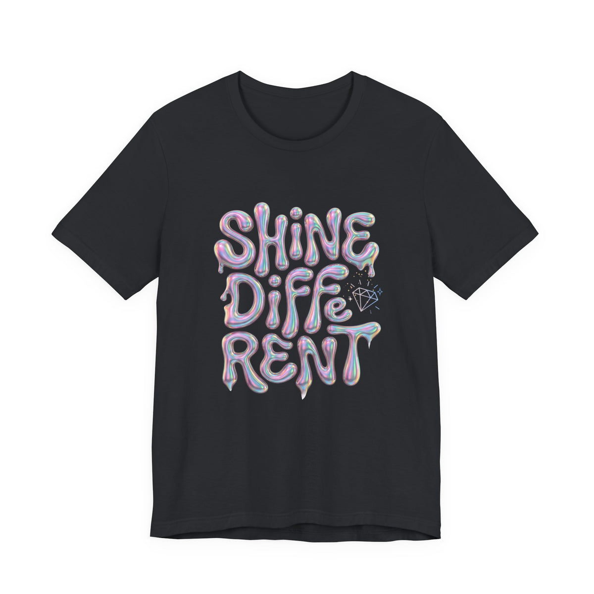 Shine Different Graphic Tee — Iridescent Positive Message T-Shirt