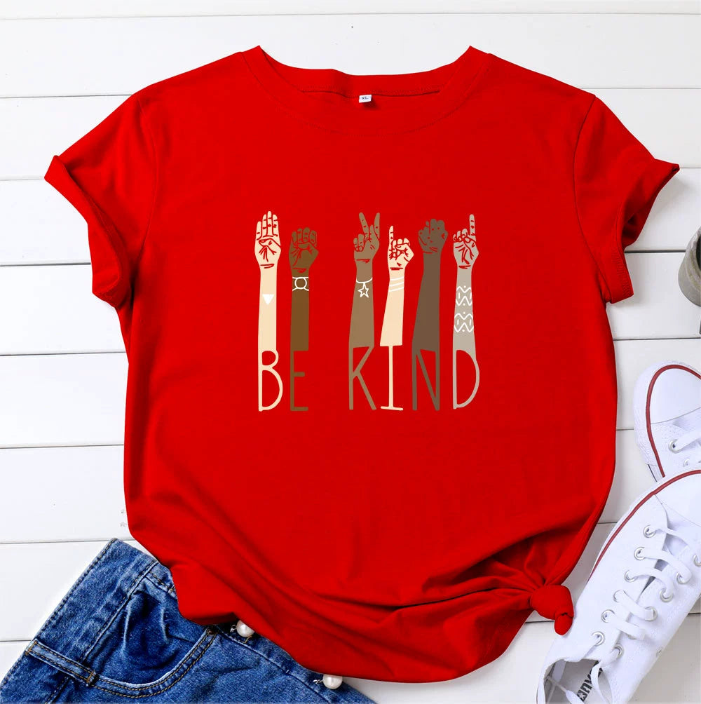 Women's Loose plus Size Purified Cotton Thin Short Sleeve T-shirt